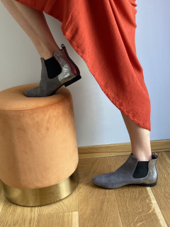 Bismil Grey Elastic-sides boots