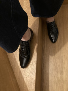 Urla Black Shine Oxfords Shoes